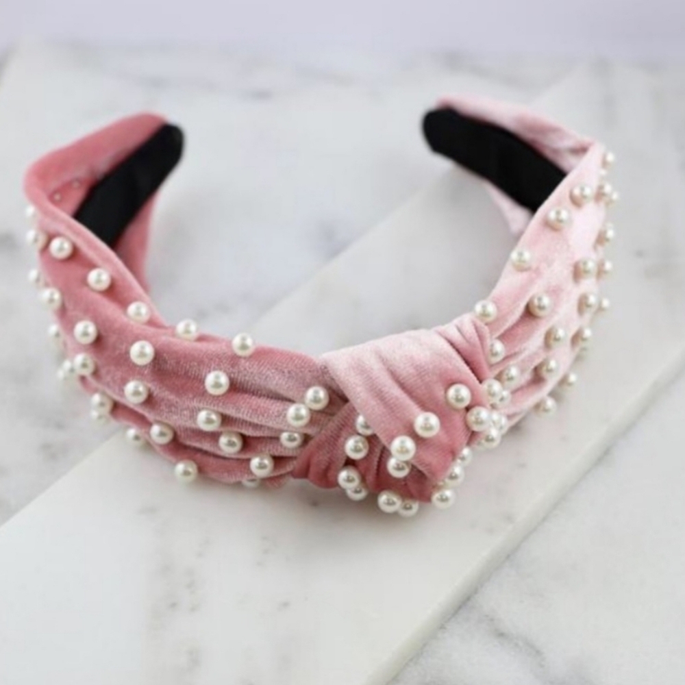 Pearl embellished Pink  Headband hp🔥🔥🔥🔥 - Picture 2 of 2